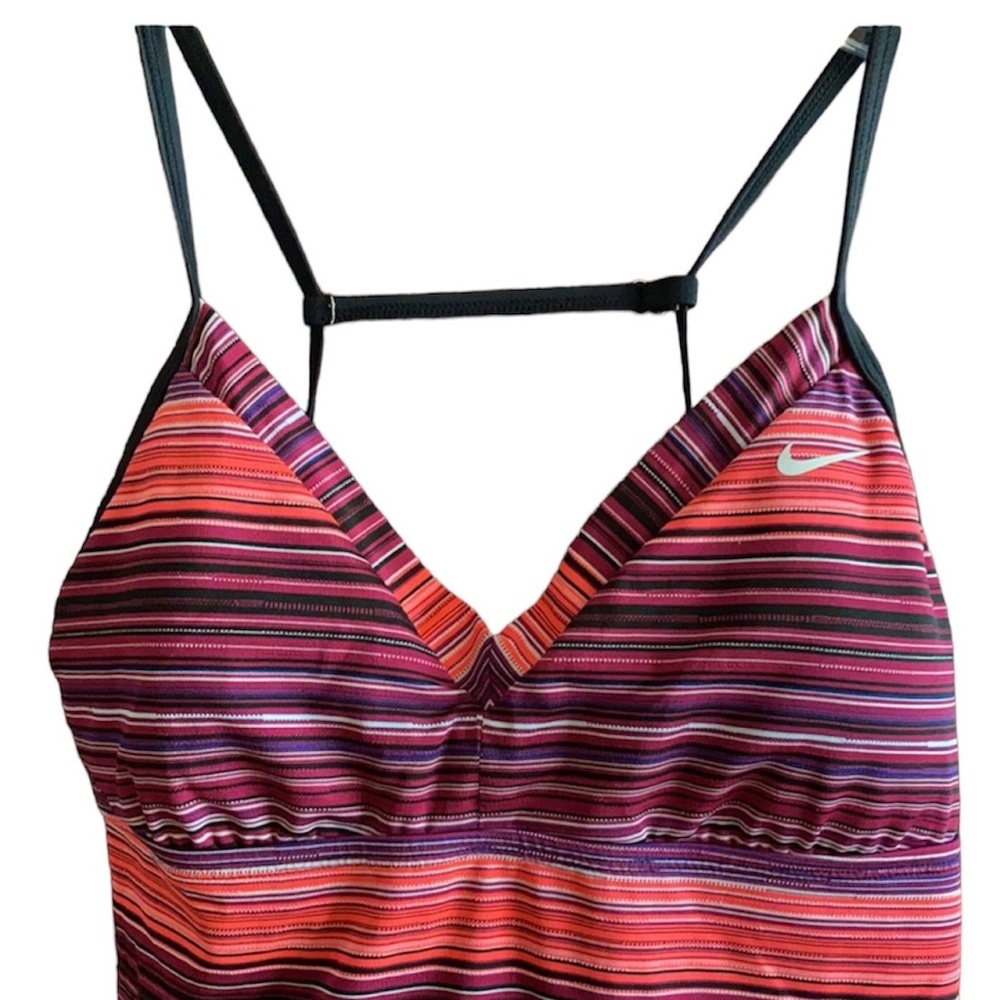 Nike Women’s Tankini swim top striped colorful size 10